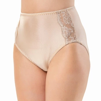 Труси-сліпи жіночі з мікрофібри та мережива великих розмірів Felisiya Lingerie Бежевий 272-775 4ХL