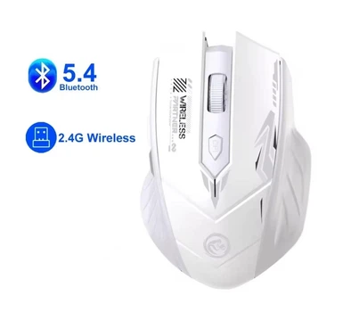 Бездротова ігрова миша GAMING MOUSE Bluetooth + 2.4G на акумуляторі біла