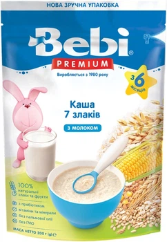 Каша молочна Bebi 7 злаків з 6 місяців 200 г (8606019654443)