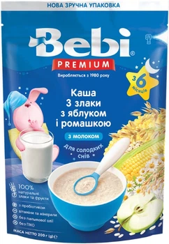 Каша молочна Bebi 3 злаки з яблуком та ромашкою з 6 місяців 200 г (8606019654399)