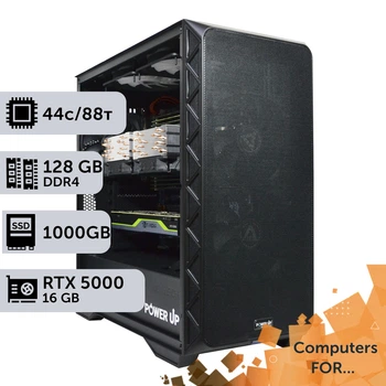 Компьютер Power Up #13 для REVIT / Xeon E5 2699 v4 x2 / 128 GB / SSD 1TB / NVIDIA Quadro RTX5000 16GB для видеомонтажа анимационного дизайна и постобработки