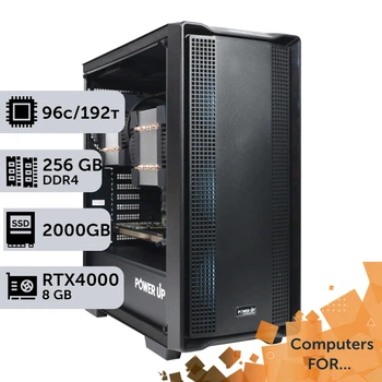 Компьютер Power Up #14 для Houdini / AMD EPYC 7702 x2 / 256 GB / SSD 2TB / NVIDIA Quadro RTX4000 8GB для видеомонтажа анимационного дизайна и постобработки