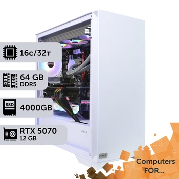 Компьютер Power Up #16 для Blender / Ryzen 9 7950x / 64 GB / SSD 4TB / GeForce RTX 5070 12GB для видеомонтажа анимационного дизайна и постобработки