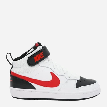 Подростковые высокие кеды для мальчика Nike Court Borough Mid 2 (Gs) CD7782-110 35.5 White/University Red-Black (194957437689)