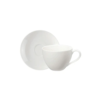 Кофейная чашка с блюдцем Villeroy & Boch Basic White 200 мл премиальный фарфор белый