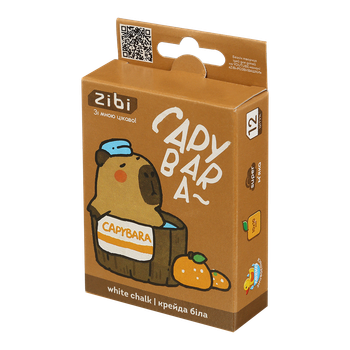 Крейда біла квадратна, CAPYBARA 12 шт., картонна коробка