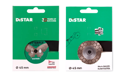 Комплект плиточника для гравера: фреза алмазная DGM-S 45мм Nectar + диск DISTAR Butterfly 45ммх0,6мм