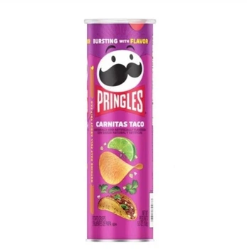 Чипсы Pringles Carnitas Taco сочный мясной вкус с лаймом и зеленью 158 г