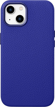 Etui iCarer Litchi Premium Leather Magsafe Back Case do Apple iPhone 14 Dark Blue (WMI14220709-DB)