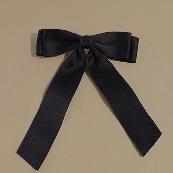 Бант для волосся на заколці бантик заколка шпилька Honey Fashion Accessories чорний (12-358)