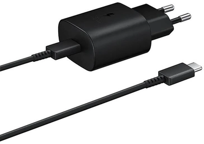 Ładowarka sieciowa Samsung EP-TA800EBE USB-C 25 W + kabel EP-DA705BBE Black (8596311206238)