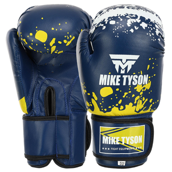 Перчатки боксерские кожаные MIKE TYSON MA-4263_Синий_10_унции