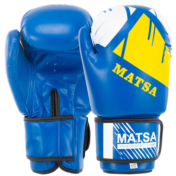 Перчатки боксерские PU MATSA MA-7300_Синий_12_унции