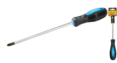 Отвёртка крестовая магнитная MASTERTOOL PH3х200 мм ручка с TPR покрытием 48-5320