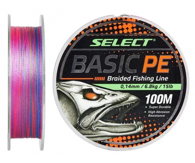 Шнур Select Basic PE Multicolor 0.14mm 15lb/6.8кг Разноцветный