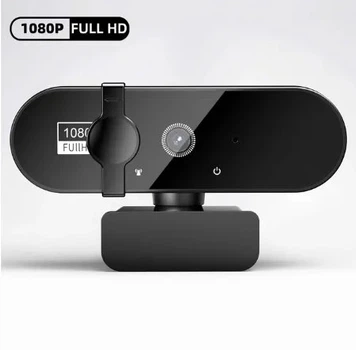 Веб камера Full HD 1920x1080 с автофокусом и микрофоном (с шумоподавлением), USB, подходит для всех ОС, PnP, черная