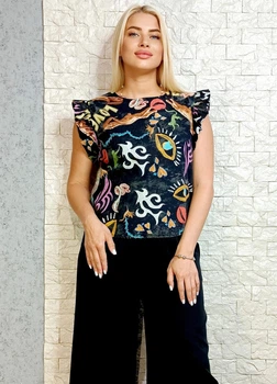 Блуза Blu Royal черный M-L 15-5274