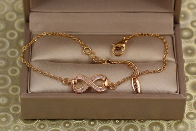 Браслет Xuping Jewelry бесконечность 18 см золотистый