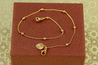 Браслет Xuping Jewelry на ногу панцирний з кульками 26 см 3 мм золотистий