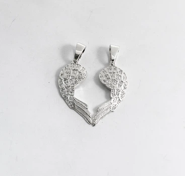 Парные кулоны крылья Maxi Silver 9565 3.2 см Серебристый
