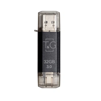 Флеш пам'ять TG 009 32gb USB3.0/Type-C універсальний T&G накопичувач/флешка для зберігання, перенесення та обміну даними Чорний