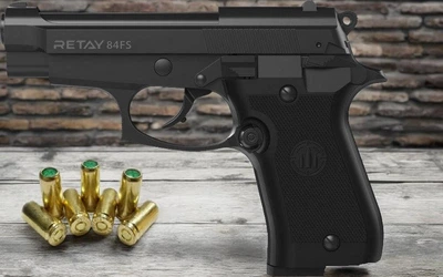 Стартовый шумовой пистолет RETAY 84 (Beretta M84) +20 шт холостых патронов (9 мм)