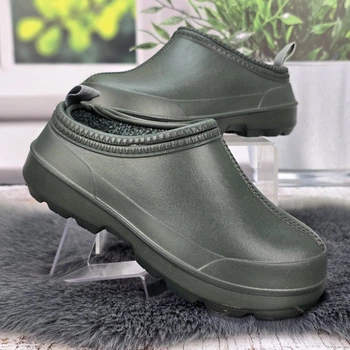 Калоші жіночі без задника Dago Style хакі сабо на хутрі 39р (25 см) 4532-2