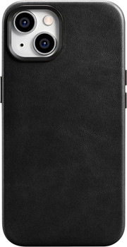 Etui iCarer Oil Wax Premium Leather Magsafe Back Case do Apple iPhone 14 Plus Black (WMI14220703-BK)