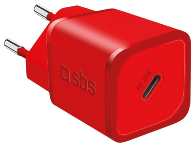 Ładowarka sieciowa SBS 20W GaN PD USB-C Red (TETRGAN1C20R)