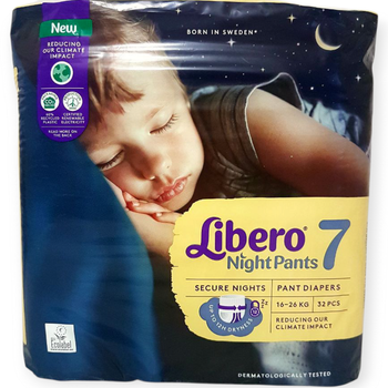 Нічні Підгузки-трусики Libero night pants 7 (32 шт)