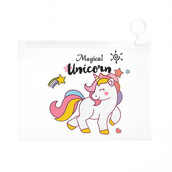 Папка прозрачная, пенал, косметичка, с бегунком А5 «Magical Unicorn»