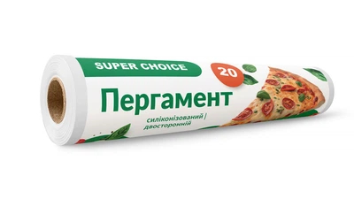 Пергамент для выпечки силиконизированный Super Choice белый 29см 20м