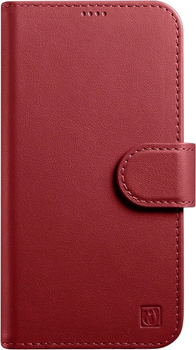 Etui z klapką iCarer Real Cowhide Premium Leather 2in1 Wallet Case z RFID do Apple iPhone 14 Plus Red (WMI14220727-RD)