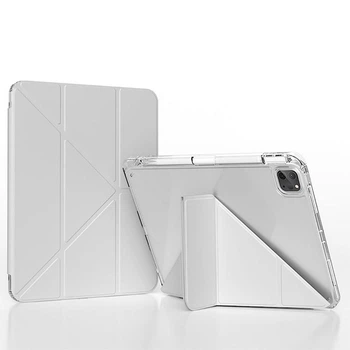 Чехол обложка Transparent Y-Fold desing + Right Pencil Holder BBM1 для iPad Pro 11’’ 2018/2020/2021/2022 Серый