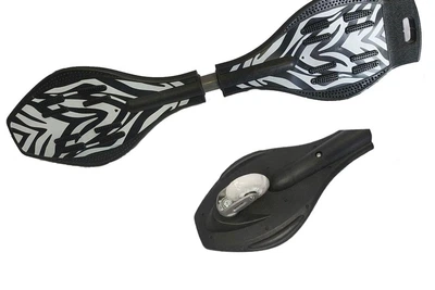 Вейвборд (RipStik Ріпстик) двухколесный Bavar Sport с подсветкой колёс, черный с узором (633)