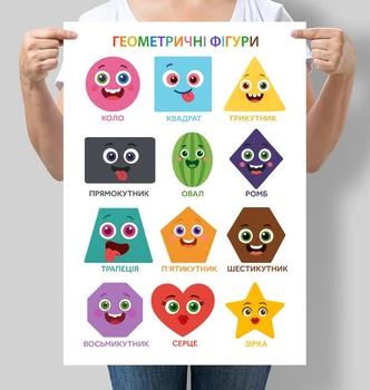 Навчальний постер Геометричні фігури А3 30х42 см (D235_А3)