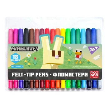 Фломастери Yes 18 кольорів "Minecraft.Spring" 650586