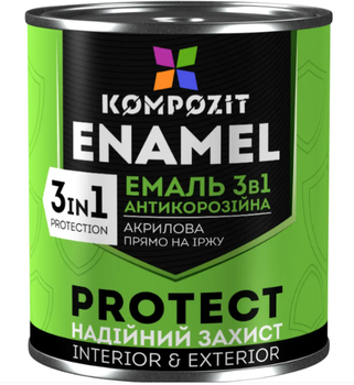 Емаль антикорозійна 3в1 "Композит" PROTECT графіт RAL 7024 2,7 кг