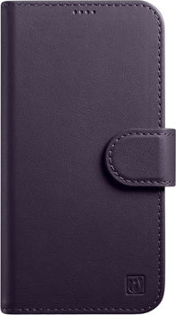 Etui z klapką iCarer Real Cowhide Premium Leather 2in1 Wallet Case z RFID do Apple iPhone 14 Dark Purple (WMI14220725-DP)