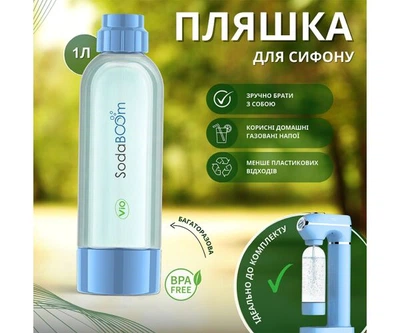 ViO SodaBoom, Багаторазова пляшка для газування води в сифоні SD-7006 bluemarine, пластикова