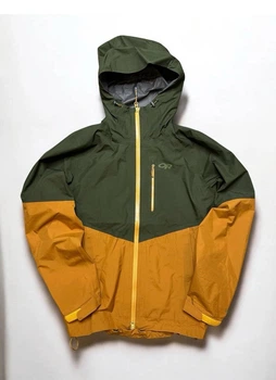 Куртка чоловіча Outdoor Research Foray 1 Gore-tex трекінгова мембрана зелено-жовтого кольору в похід не промокає Розмір S