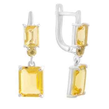 Серебряные серьги с цитрином nano 7.808ct (2190097)