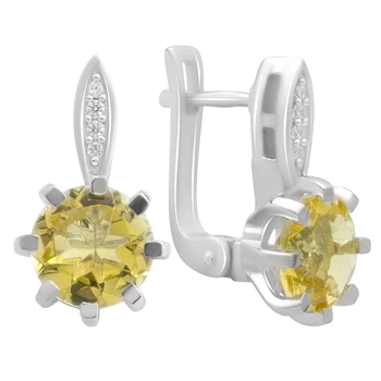 Серебряные серьги с цитрином nano 3.142ct (2190035)
