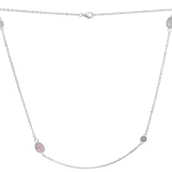 Серебряное колье с фианитами, вес изделия 3,71 гр (2184775)