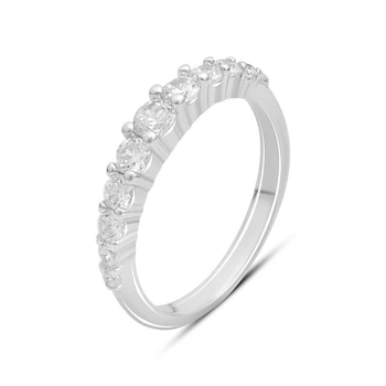 Серебряное кольцо с фианитами, вес изделия 2,51 гр (2187332)