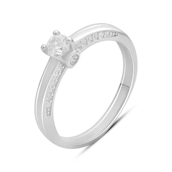 Серебряное кольцо с фианитами, вес изделия 2,14 гр (2187301)