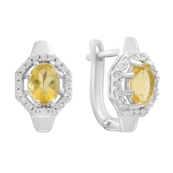 Серебряные серьги с цитрином nano 3.093ct (2189947)
