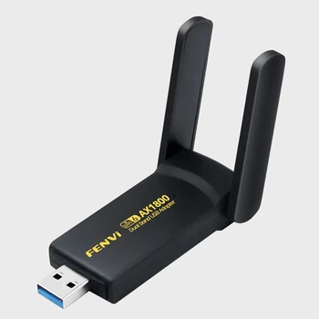USB Wi-Fi сетевой адаптер 1800Мб, 802.11ax, 2 антенны, Fenvi FU-AX1800