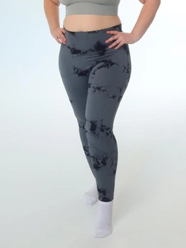 Лосины пуш ап мраморные повседневные plus size для тренировок marble с push up эффектом 4XL серый (17015056)