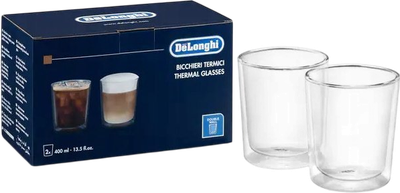 Набір термосклянок DeLonghi з подвійними стінками 400 мл 2 шт (ZES8004399020757)